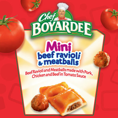 Chef Boyardee Mini Beef Ravioli y Albóndigas en Salsa de Tomate