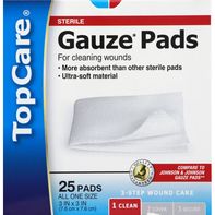 Compresses de gaze TopCare - 3 x 3 pouces, taille unique