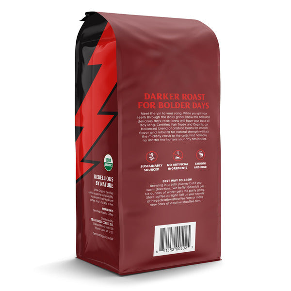Death Wish Coffee Dark Roast - Café Molido Orgánico y de Comercio Justo