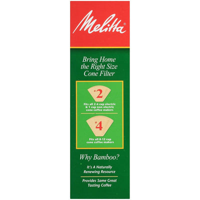 Filtros de café en cono de bambú Melitta #2