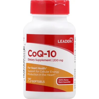 LEADER® Co-enzyme Q10 200mg Softgels - 75 Count