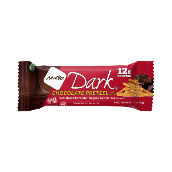 NuGo Dark Chocolate Pretzel Protein Bar - Vegan & Gluten Free