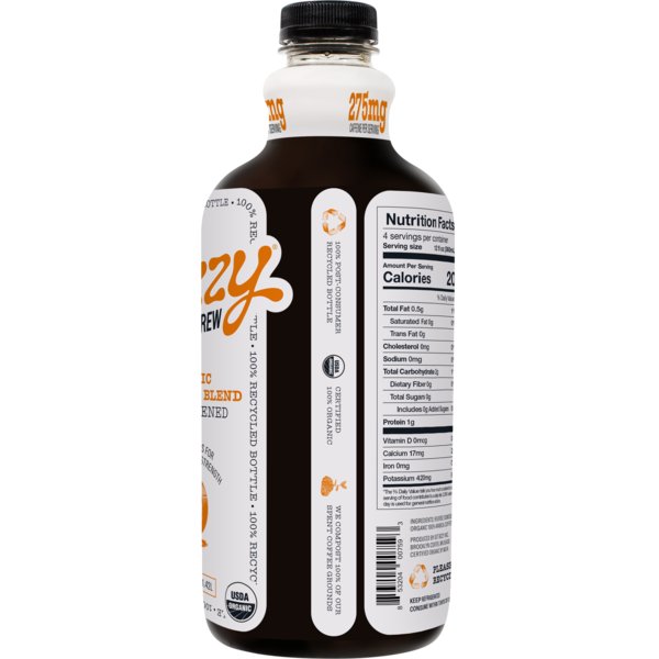 Bizzy Cold Brew Organic Coffee, Breakfast Blend, Unsweetened