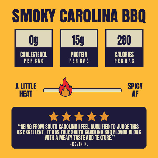 Louisville Vegan Jerky Smoky Carolina BBQ - Plant-Based Snack