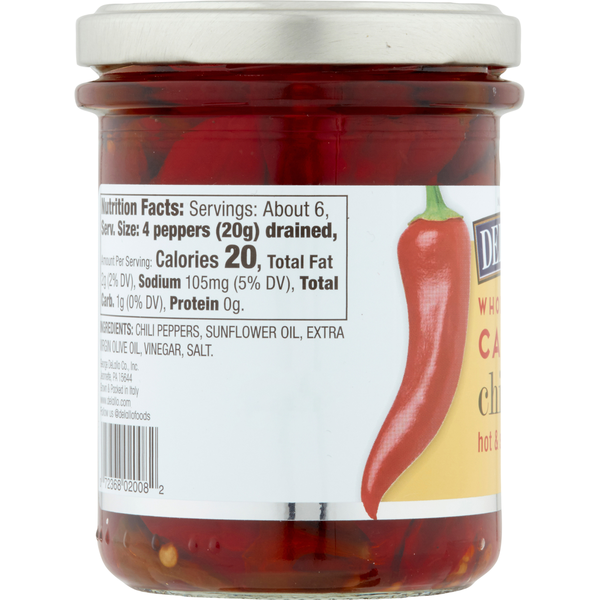 DeLallo Whole Calabrian Chili Peppers - Hot & Spicy