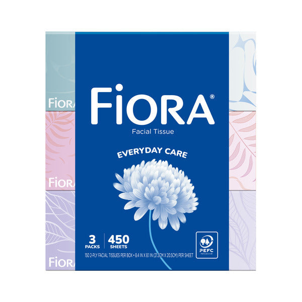 Fiora Facial Tissue, 2-Ply, Flat Box - Soft and Absorbent