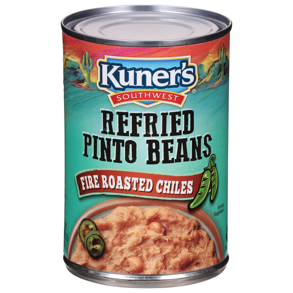 Frijoles Pintos Refritos de Kuner con Chiles Asados