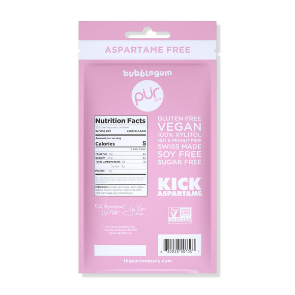 PÜR Bubblegum - Sans Aspartame, Chewing Gum 100% Xylitol