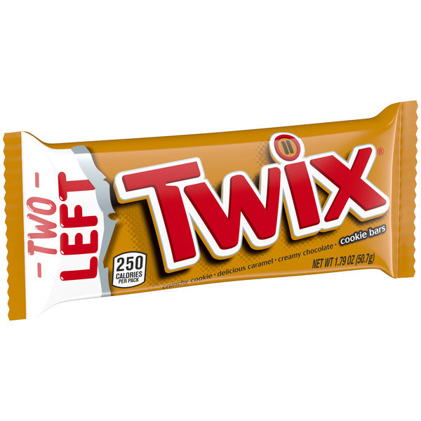 Barres de chocolat au lait TWIX avec caramel et biscuit - Taille standard