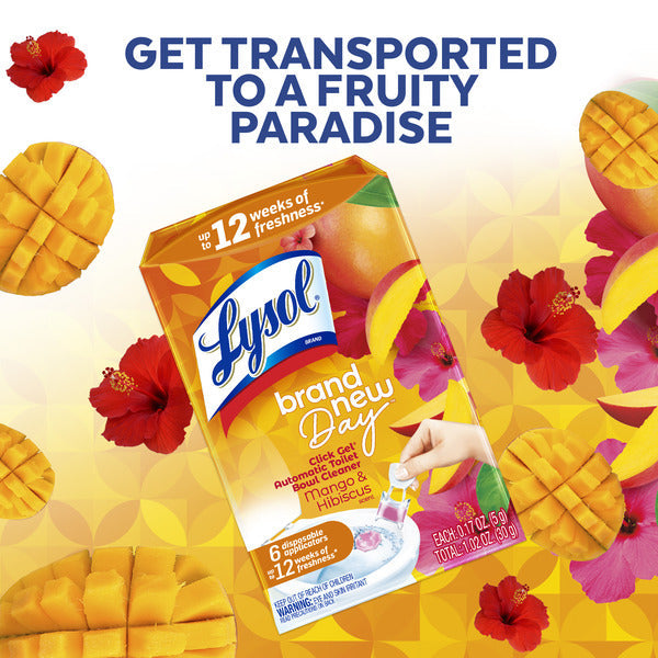 Limpiador Automático de Inodoro Lysol Click Gel, Mango y Hibisco