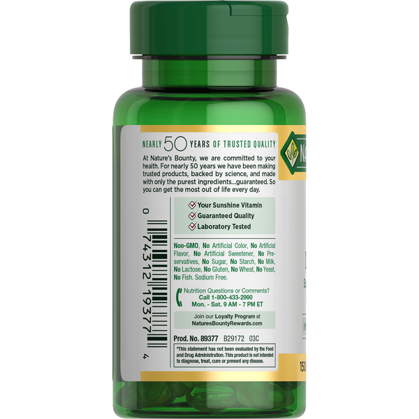 Nature's Bounty Vitamin D3 5000 Softgels