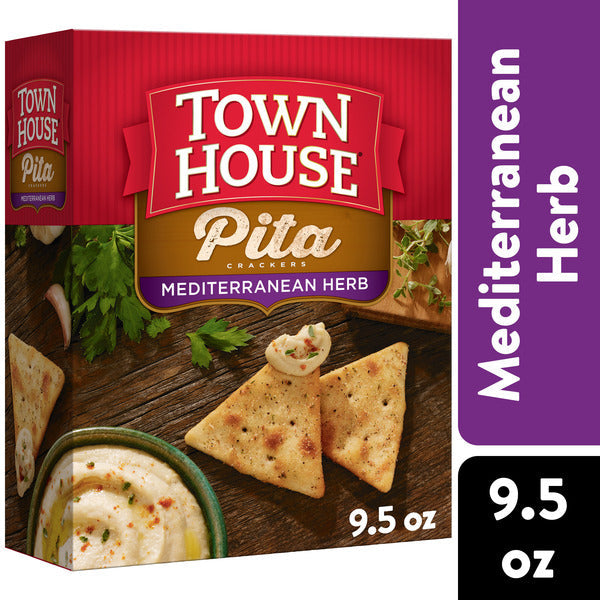 Crackers au four aux herbes méditerranéennes Town House Pita, 9,5 oz