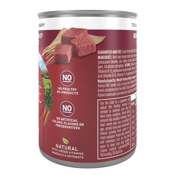 Purina ONE Tender Cuts dans une sauce au bœuf et à l'orge pour chiens