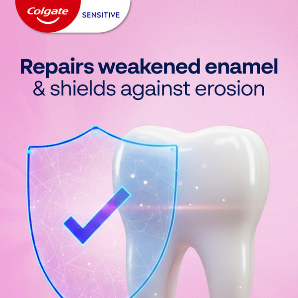 Dentifrice Colgate pour dents sensibles, réparation de l'émail et blanchiment, menthe