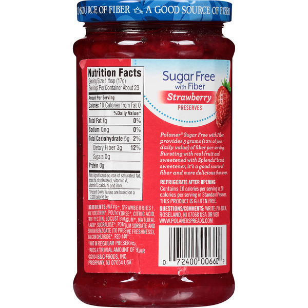 Polaner Sugar Free Strawberry Preserves with Fiber