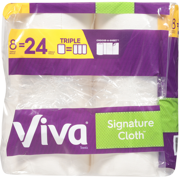 Toallas de papel Viva Signature Cloth Choose-A-Sheet Triple Rolls