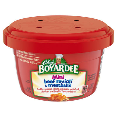 Chef Boyardee Mini Beef Ravioli y Albóndigas en Salsa de Tomate