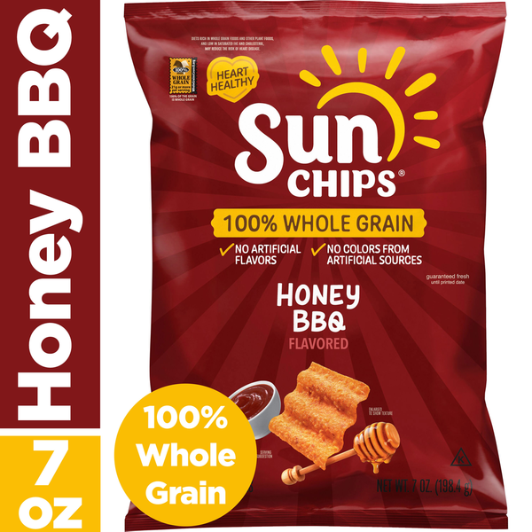 Sun Chips Whole Grain Snacks, Honey BBQ