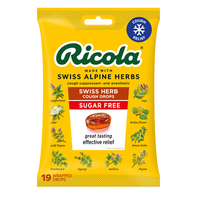 Bonbons contre la toux aux herbes suisses sans sucre Ricola