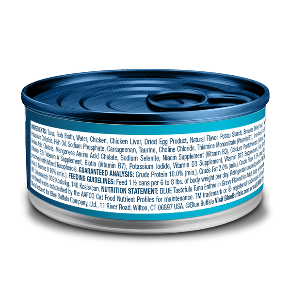 Blue Buffalo Tastefuls Nourriture humide pour chat en flocons naturels, Entrée au thon