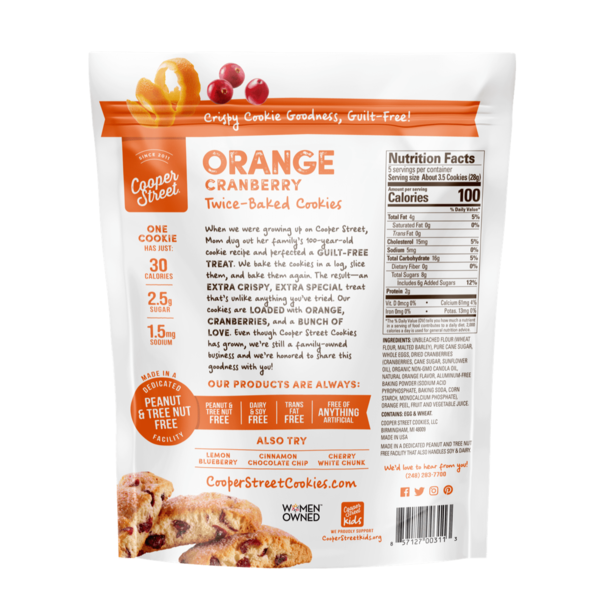 Cooper Street Orange Cranberry Biscotti Cookies