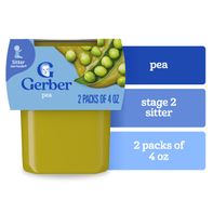 Gerber Stage 2 Baby Food Peas Puree Tub