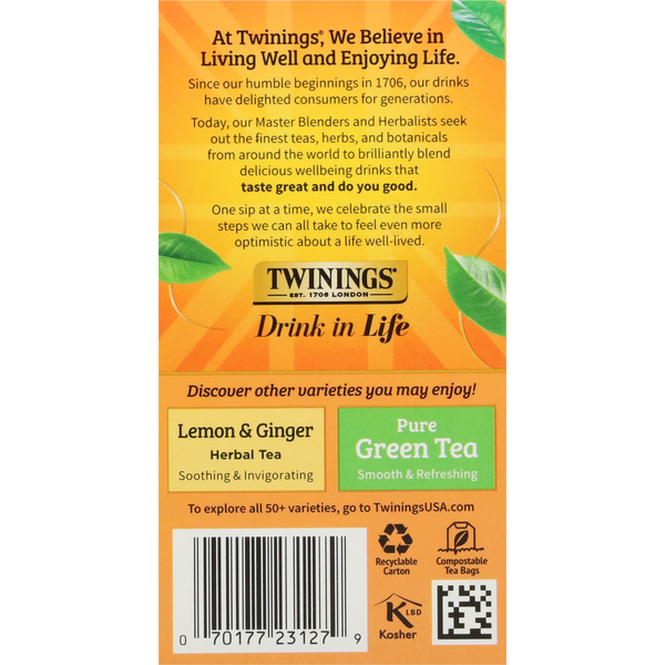 Tisanes Honeybush Mandarine & Orange de Twinings