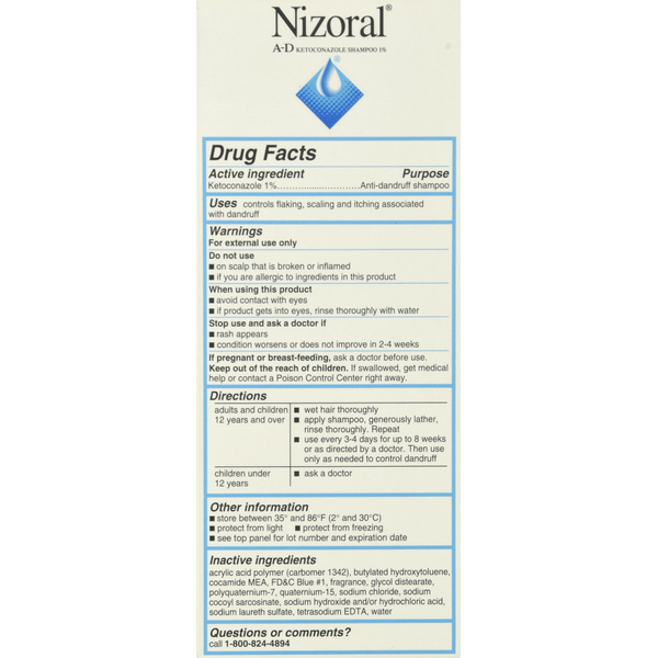 Nizoral Anti-Dandruff Shampoo with Ketoconazole 1%