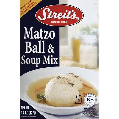 Mélange de boules de matzo et de soupe de Streit's