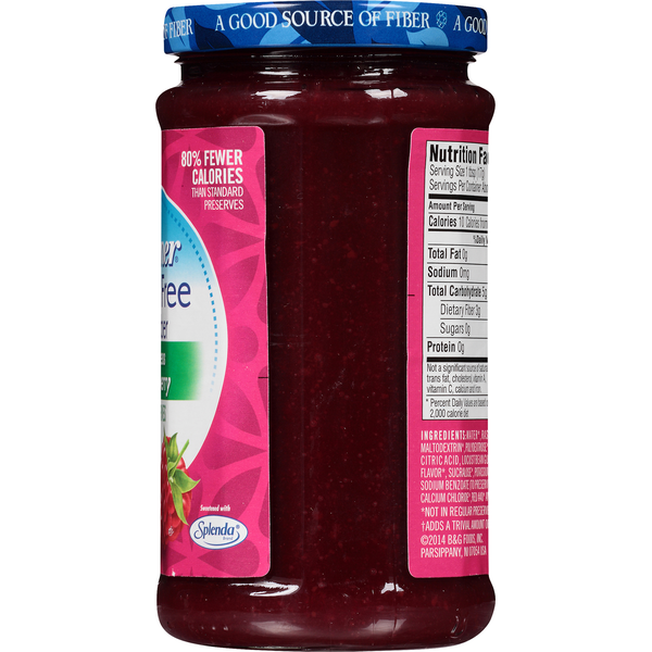 Confiture de framboises sans sucre et sans pépins Polaner avec fibres