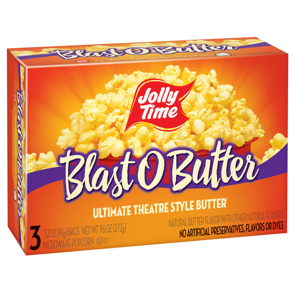 Jolly Time Blast O Butter Palomitas de Maíz para Microondas