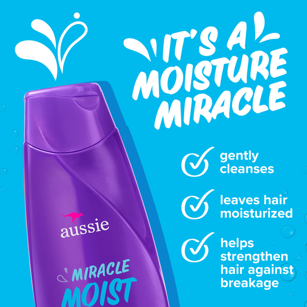 Champú Aussie Miracle Moist sin parabenos con aguacate y jojoba