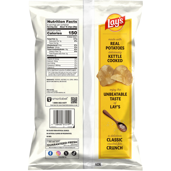 Papas Fritas Lay's Kettle Cooked, Original