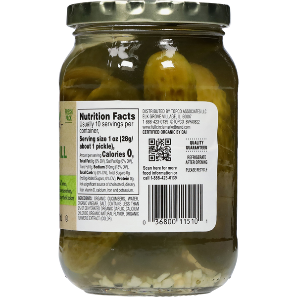 Full Circle Baby Dill Pickles - Kosher