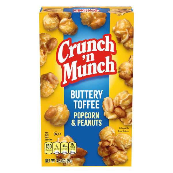 Crunch ‘n Munch Popcorn au Toffee Beurré avec Cacahuètes