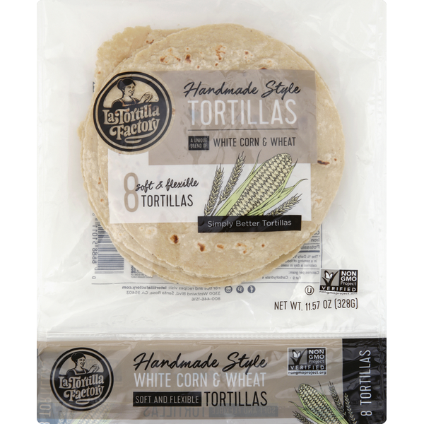 Tortillas faites à la main en maïs blanc et blé de La Tortilla Factory