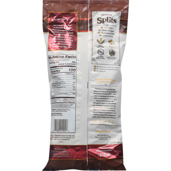 Pretzels Original Splits de Unique Snacks
