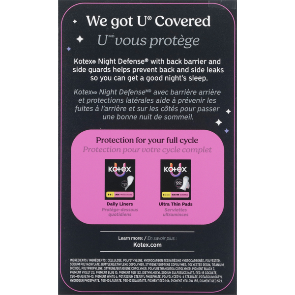 U by Kotex Ultra Thin Overnight Pads with Wings