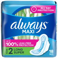 Always Maxi Pads con Alas, Tamaño 2