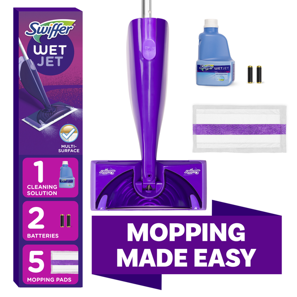 Kit de démarrage de la serpillère pulvérisateur Swiffer WetJet pour sols en bois