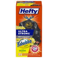 Hefty Large Drawstring Trash Bags with Fabuloso Lemon Scent
