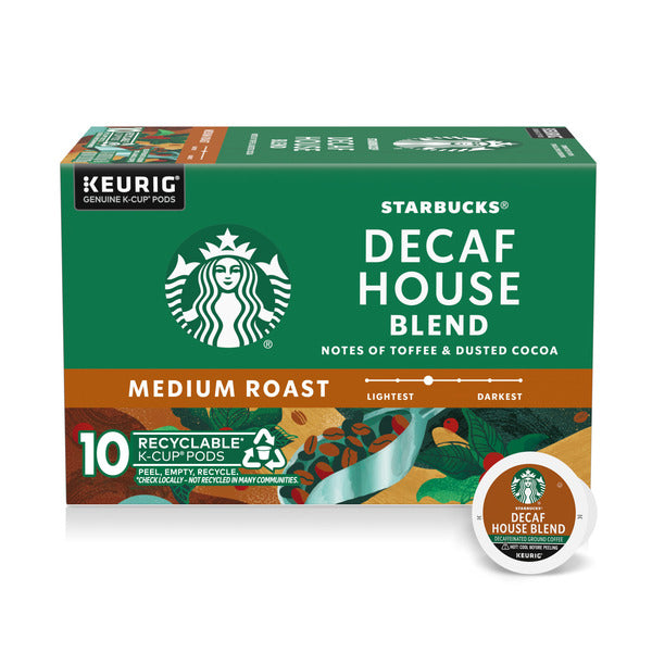 Café Starbucks Decaf House Blend Taza Media K-Cup