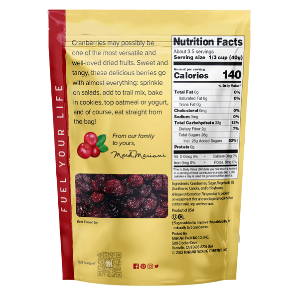 Cranberries séchées sucrées Mariani, Original