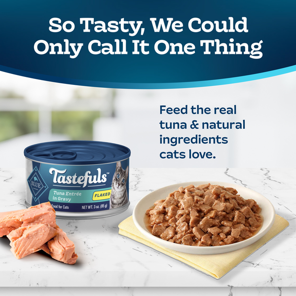 Blue Buffalo Tastefuls Nourriture Humide Naturelle Flocons pour Chats, Entrée au Thon