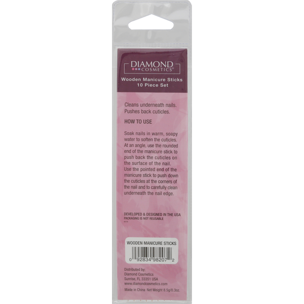 Diamond Cosmetics Wooden Manicure Sticks