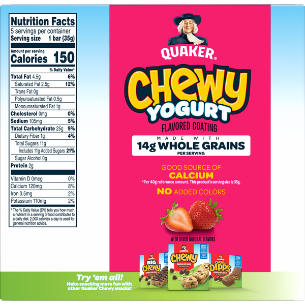 Barres de granola au yaourt Quaker Chewy, Fraise - Pack