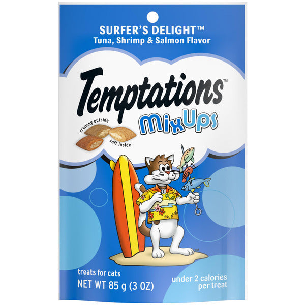 TEMPTATIONS MixUps Friandises Croquantes et Moelleuses pour Chats - Saveur Surfers' Delight