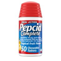 Pepcid Complete Réducteur d'Acidité + Chews Antiacides, Saveur Tropicale