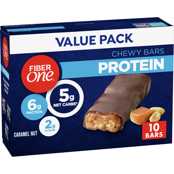 Barras de Proteína Chewy Fiber One Caramelo y Nueces - Opción de Snack Deliciosa