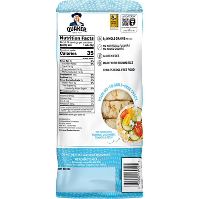 Gâteaux de riz Quaker, sans sel